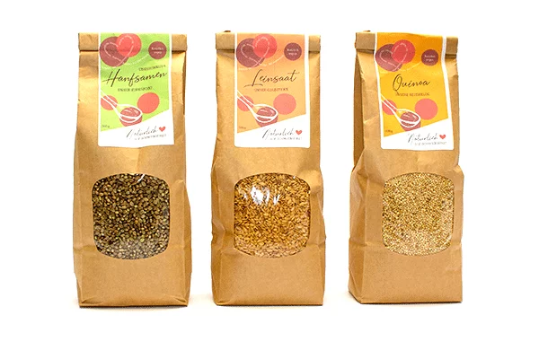 Unsere Saat-Produkte nebeneinander